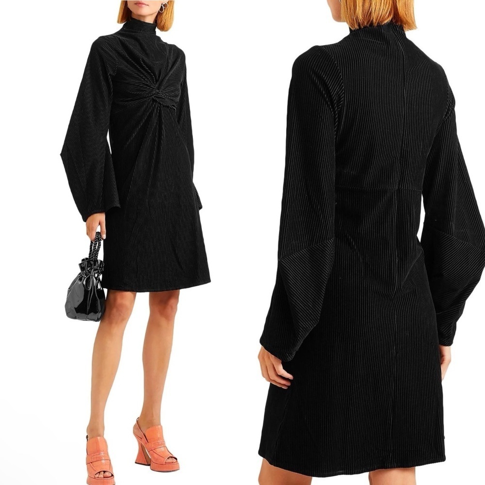 SID NEIGUM ARCHIVAL TWISTED VELVET DRESS in BLACK SZ 6